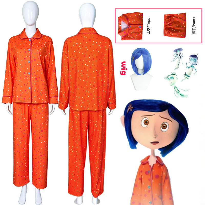Costume Anime Cosplay - Movie Coraline Cosplay Pajamas Costume Orange