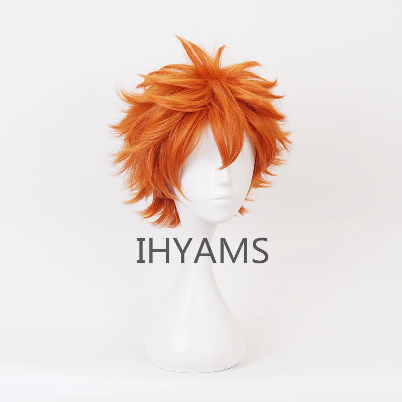 Anime Cosplay Orange Hair - Hinata Syouyou Short Orange Fluffy Layered