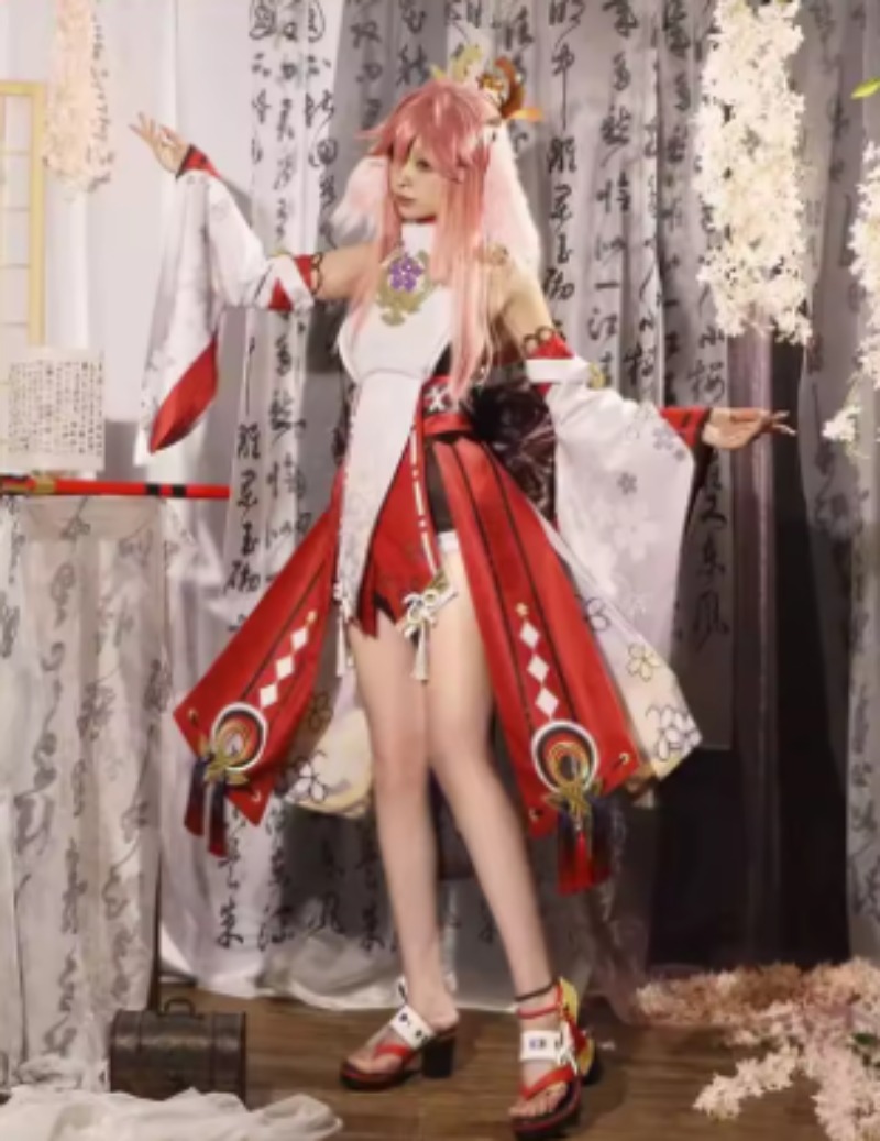 Genshin Impact Yae Miko Cospla - Cosplay Anime Yae Miko ulasan dan harga