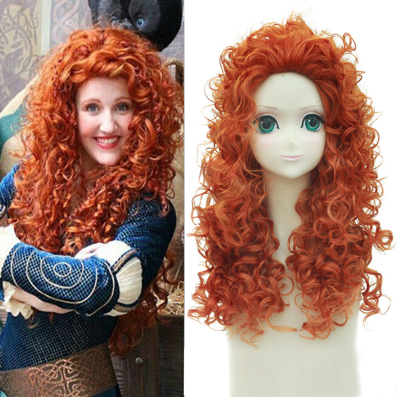 Anime Wigs Brave Legend Brave  - Anime Cosplay Orange Hair ulasan dan harga