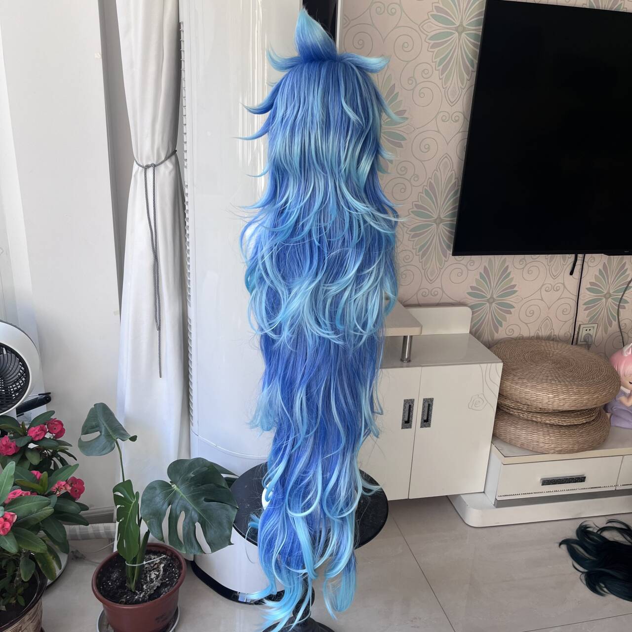 [Styled Wig]Anime Game Twisted - Anime Cosplay Blue Hair ulasan dan harga