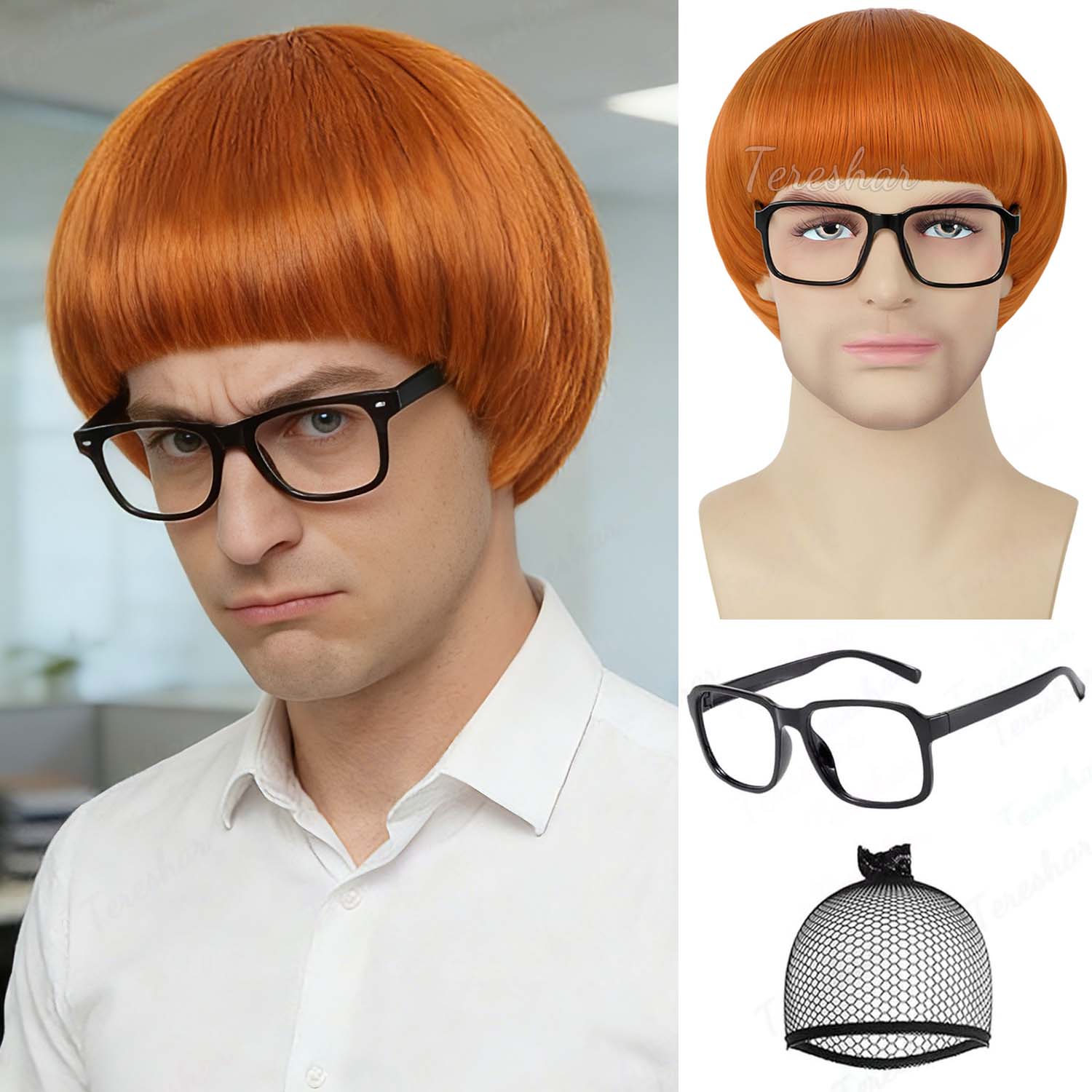 Synthetic Short Orange Cosplay - Anime Cosplay Orange Hair ulasan dan harga