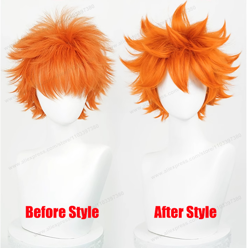Hinata Shoyo Cosplay Wig 26cm  - Anime Cosplay Orange Hair ulasan dan harga