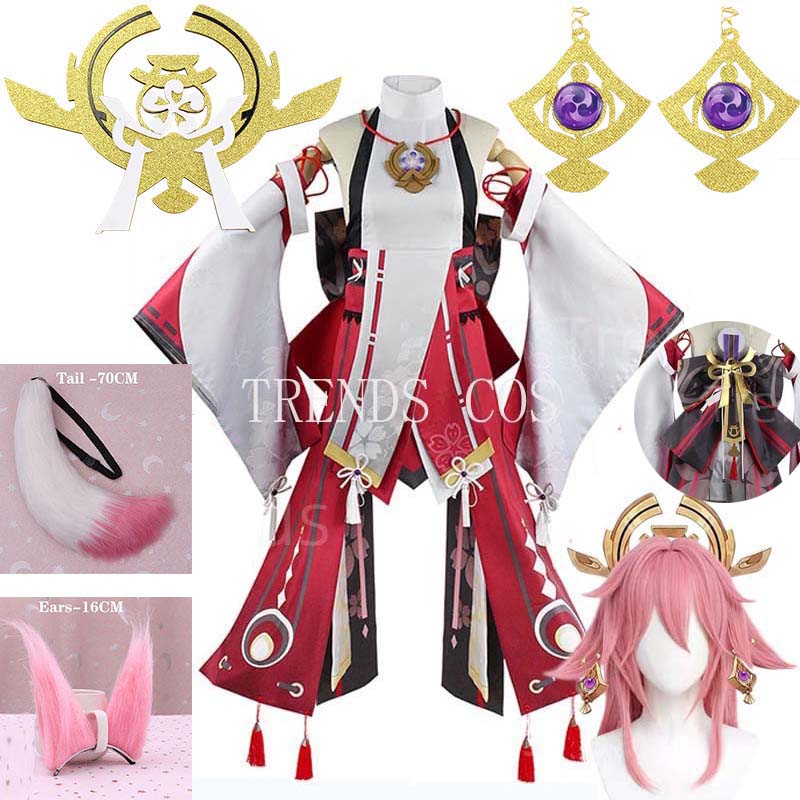 Yae Miko Full Set Guuji Yae Co - Cosplay Anime Yae Miko ulasan dan harga