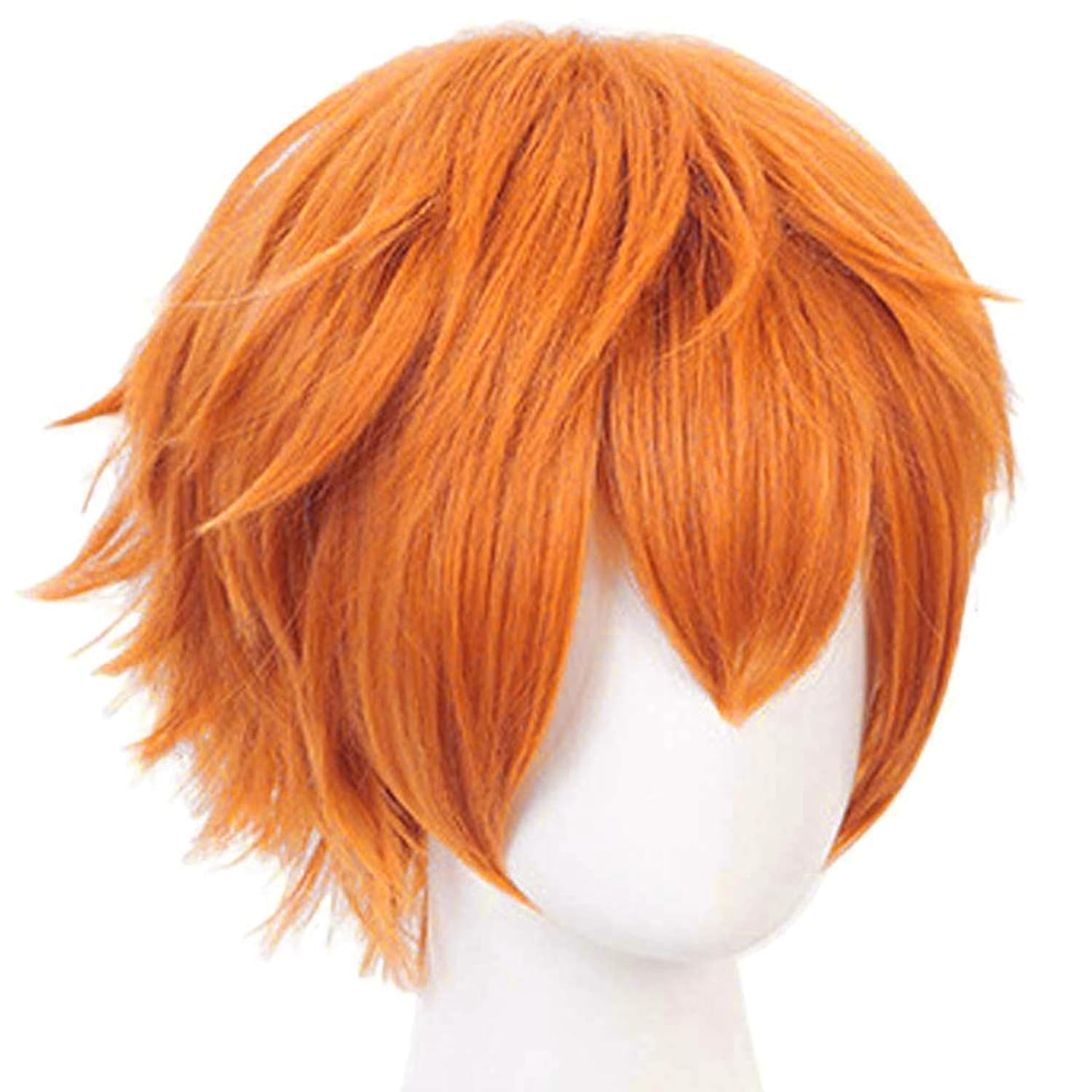 Short Orange Wig for Men Orang - Anime Cosplay Orange Hair ulasan dan harga