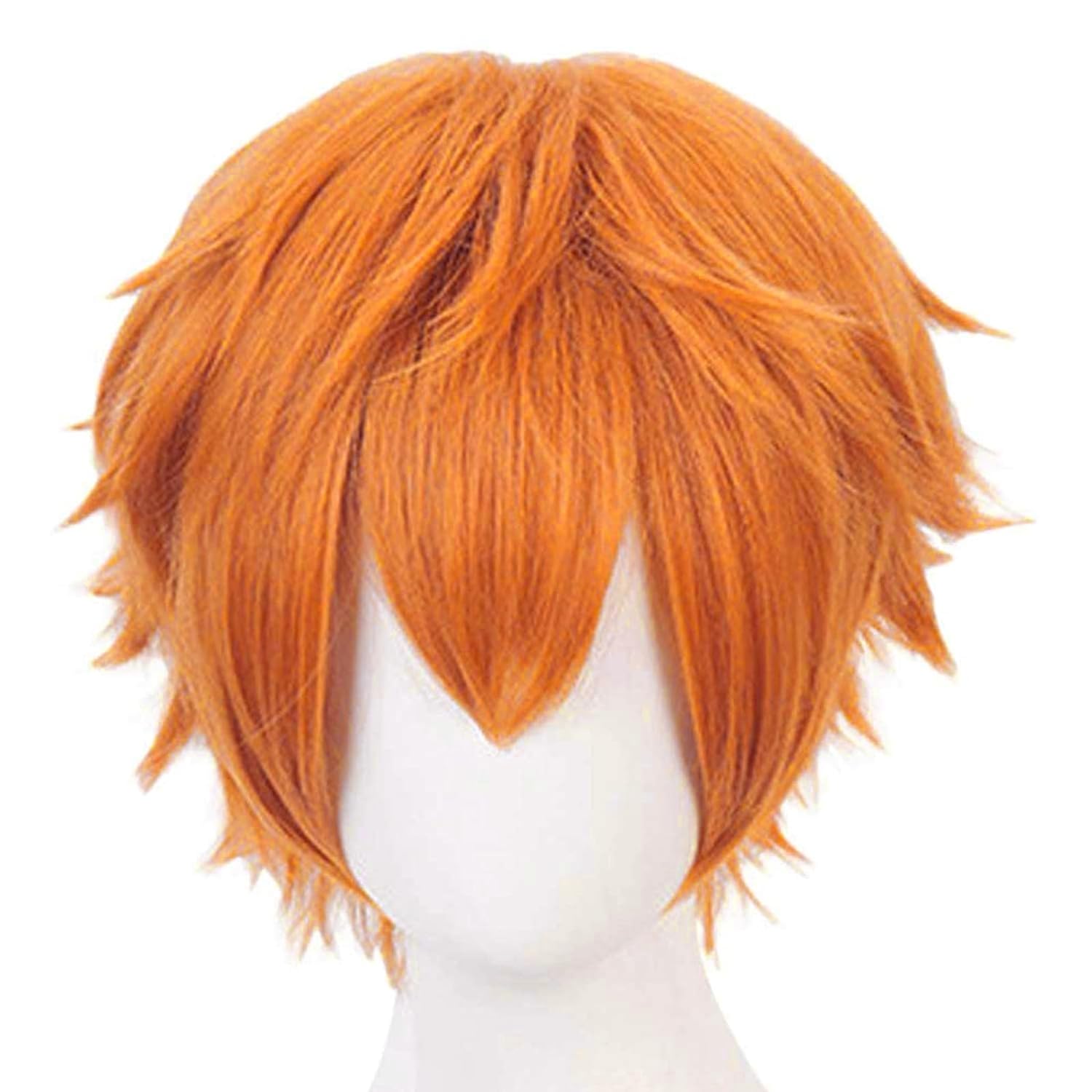 Short Orange Wig for Men Orang - Anime Cosplay Orange Hair ulasan dan harga