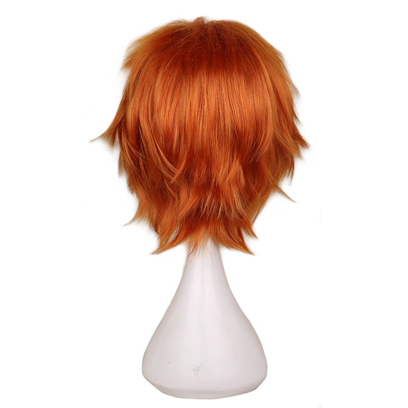 Short Orange Wig for Men Women - Anime Cosplay Orange Hair ulasan dan harga