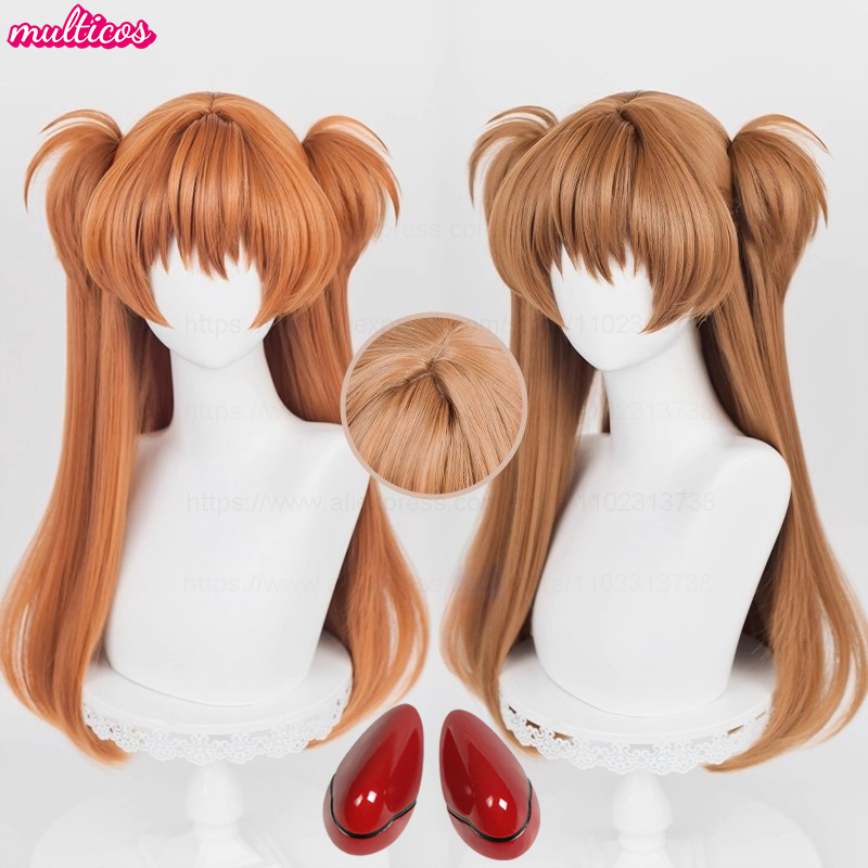 High Quality Anime EVA Asuka L - Anime Cosplay Orange Hair ulasan dan harga