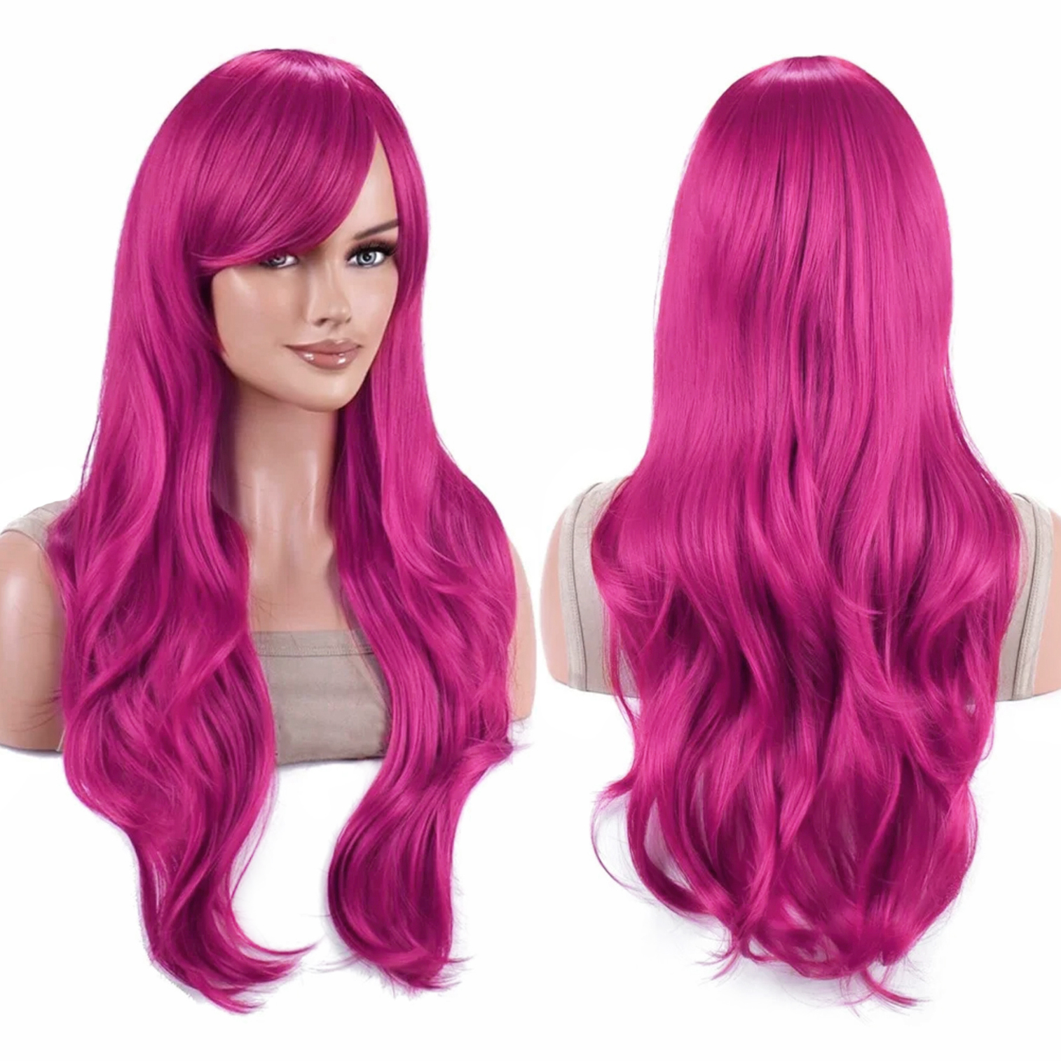 Synthetic Hair Long Wavy Brigh - Anime Cosplay Orange Hair ulasan dan harga