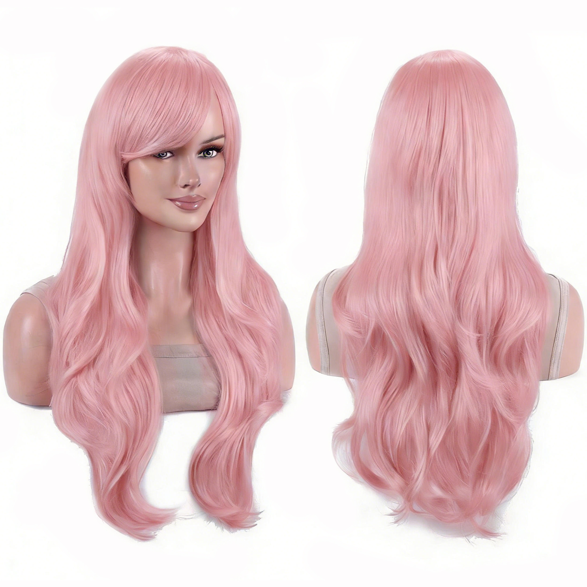 Synthetic Hair Long Wavy Brigh - Anime Cosplay Orange Hair ulasan dan harga