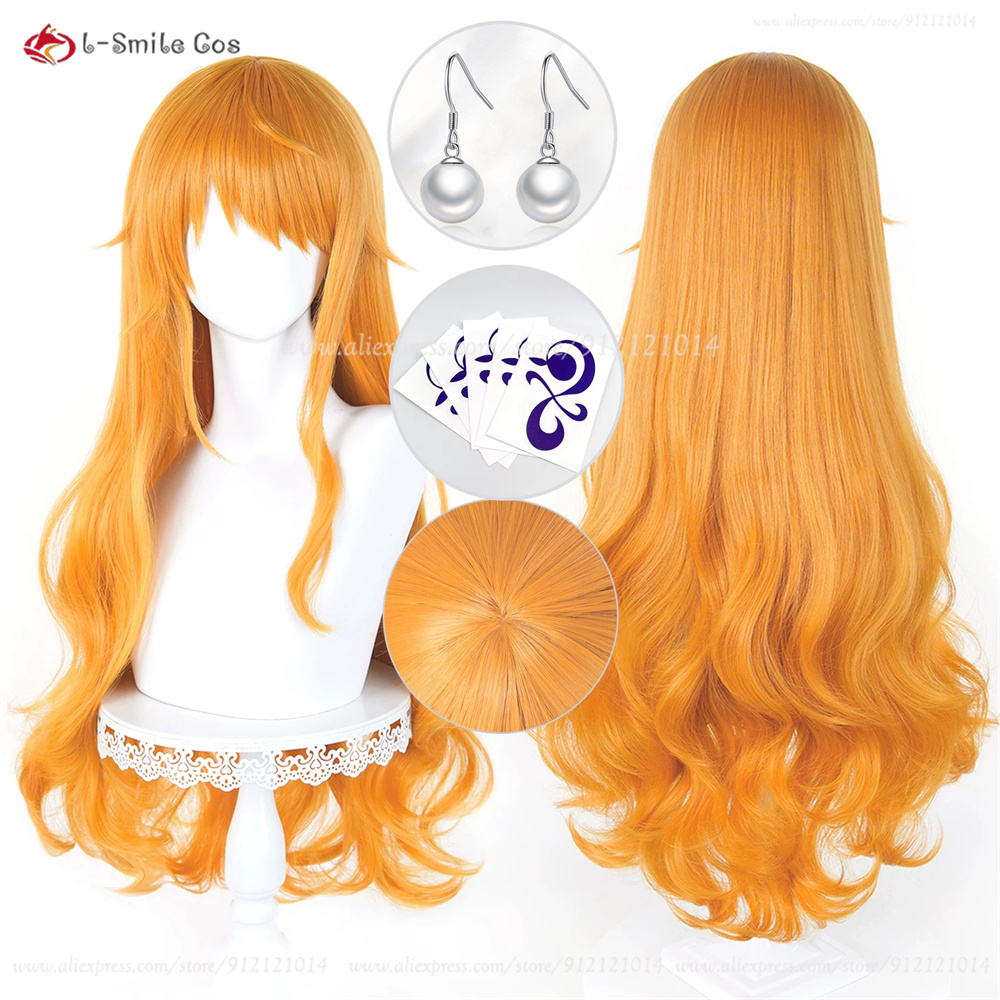 80cm Nami Cosplay Wig Orange C - Anime Cosplay Orange Hair ulasan dan harga
