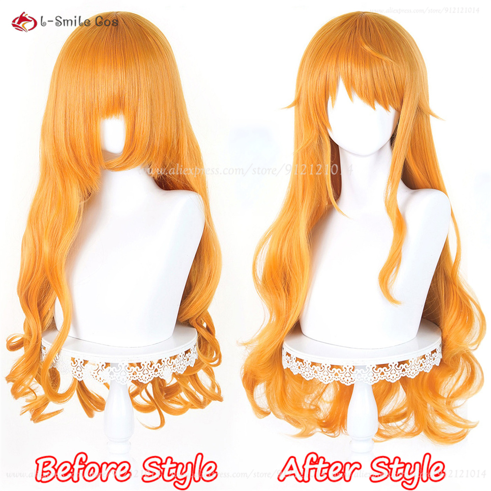 80cm Nami Cosplay Wig Orange C - Anime Cosplay Orange Hair ulasan dan harga
