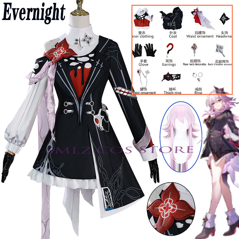 Newly Evernight Cosplay Honkai - Anime Cosplay Female ulasan dan harga