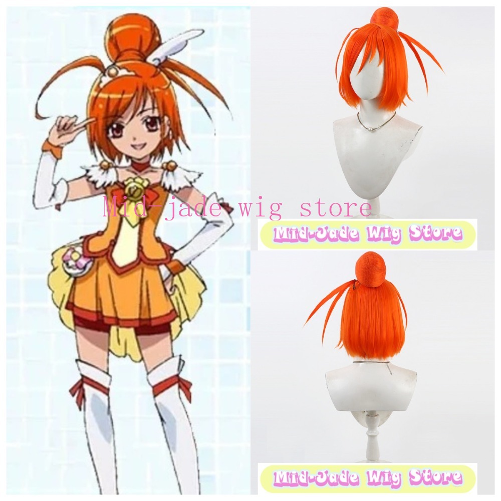 Smile PreCure Akane Hino Cospl - Anime Cosplay Orange Hair ulasan dan harga