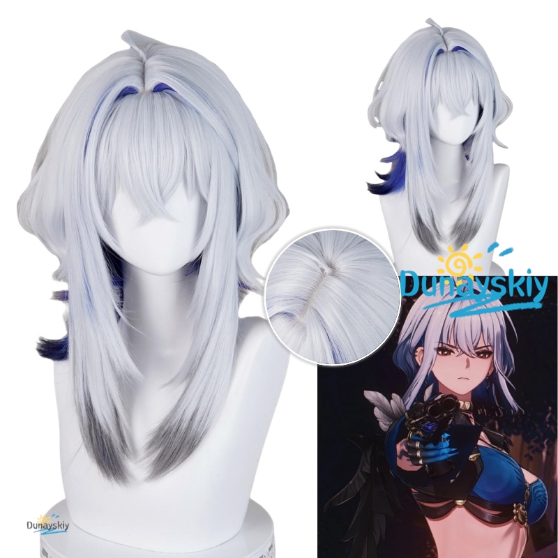 Galbrena Cosplay Wig Gray blue - Anime Cosplay Blue Hair ulasan dan harga