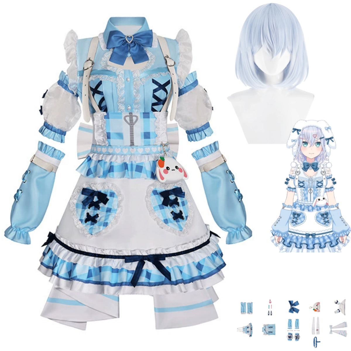 Anime BanG Dream Kurata Mashir - Anime Cosplay Blue Hair ulasan dan harga