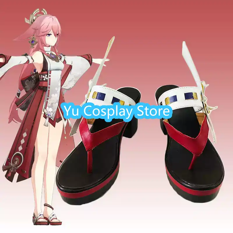 Yae Miko Cosplay Shoes Custom  - Cosplay Anime Yae Miko ulasan dan harga